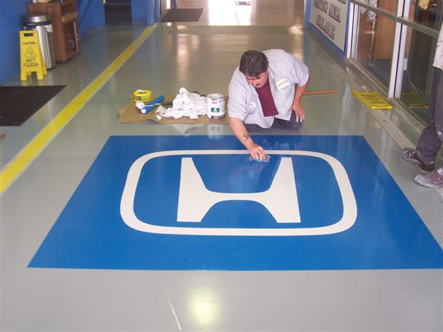 Honda epoxy floor logo