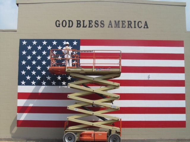 Celebrating Independence Day With A Painted Wall Flag