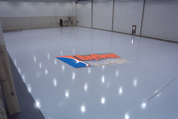 Raytheon Logo Hangar Epoxy Flooring