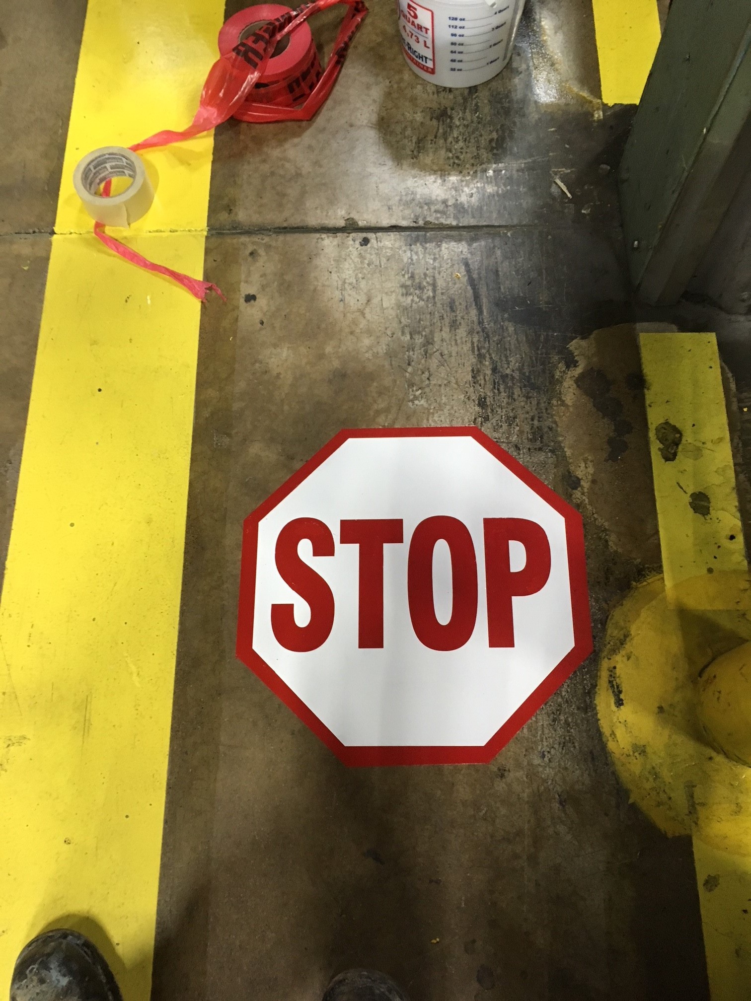 STOP epoxy floor signage
